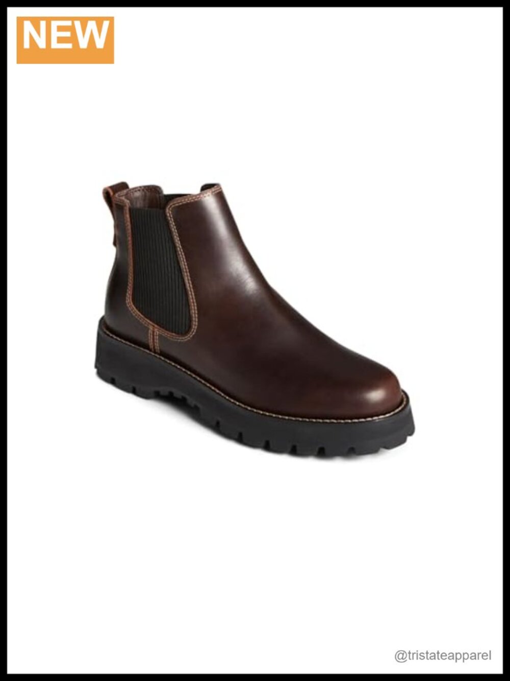 Waterproof Full-Grain Leather Chelsea Boots Slip-On Casual